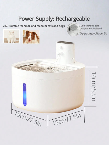 Wireless Automatic Cat Water Fountain Or Filter 88oz/2.6L with Motion Sensor Auto Water Dispenser, 3 Modes Water Bowl, Rechargea
