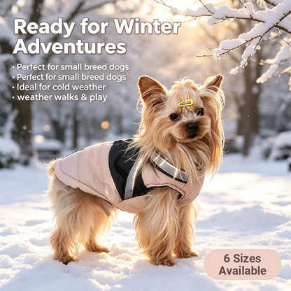 Manteau d'hiver imperméable et réfléchissant avec harnais pour chien